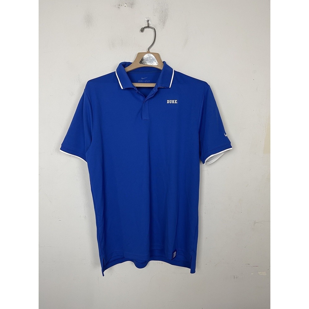 Nike Mens Polo Shirt Medium Duke Blue Devils Basketball Dri-Fit Athletic Wicking
